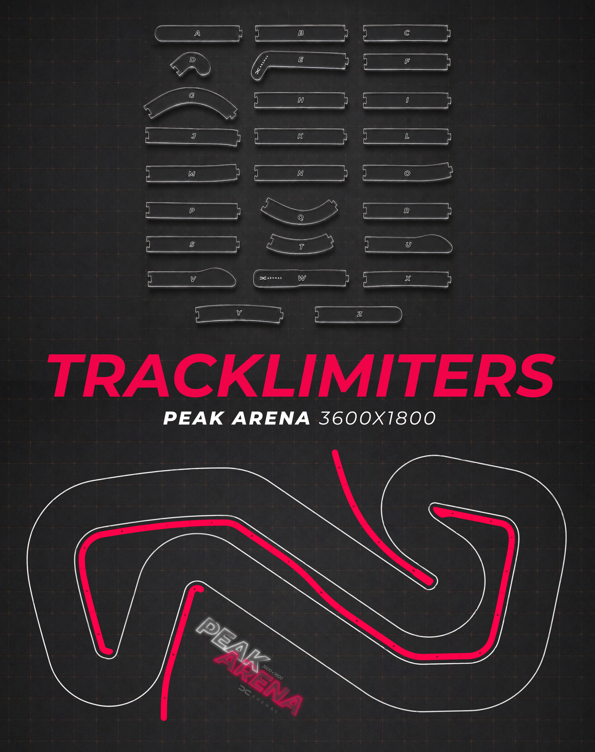 Tracklimiters für Peak Arena 3600x1800